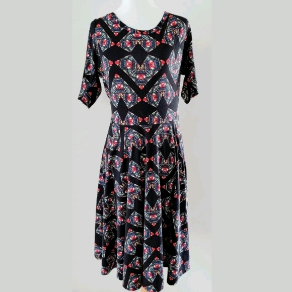 LuLaRoe Dresses & Skirts - LULAROE NICOLE STAINED GLASS DRESS SZ L